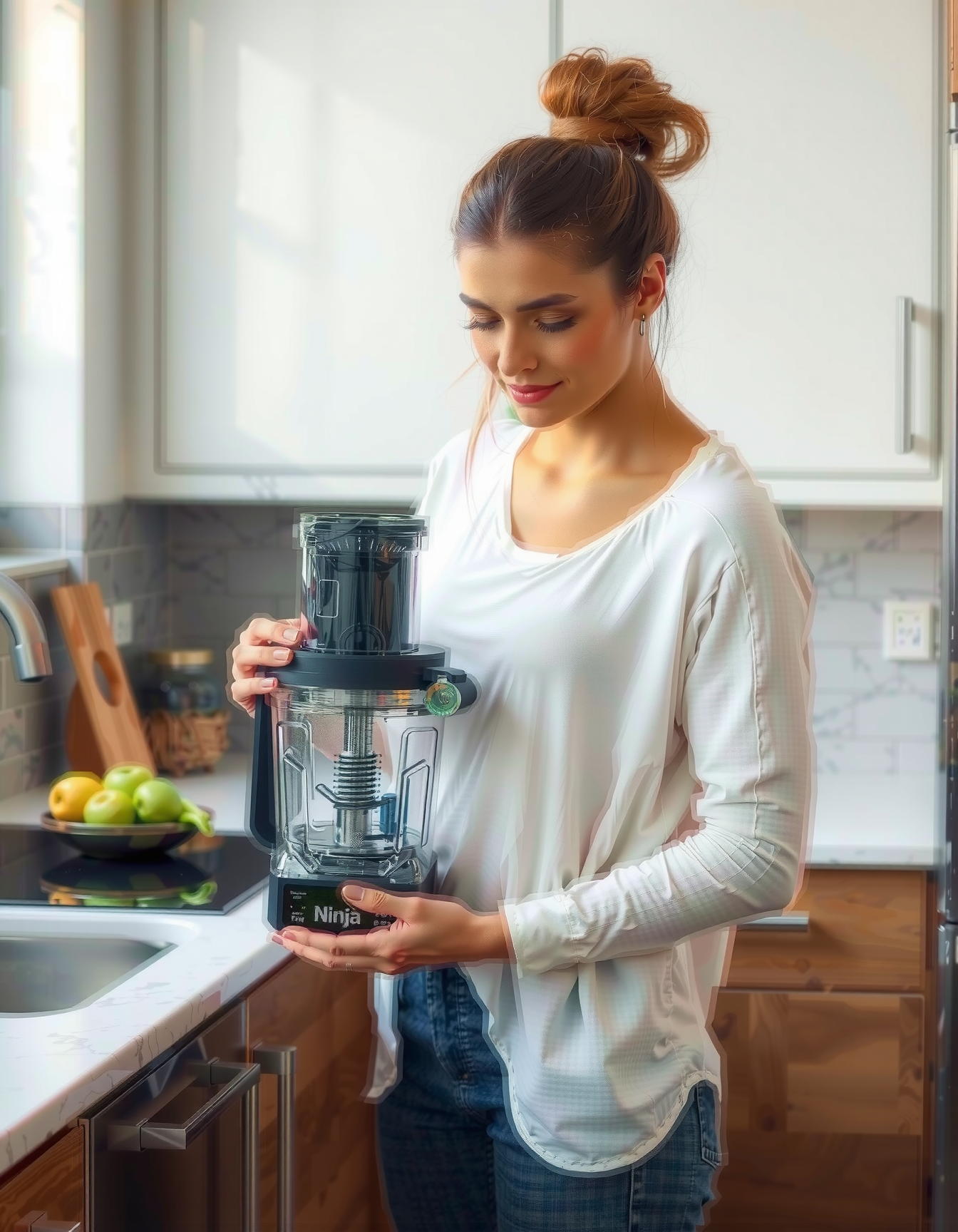 Ninja CRISPi portable air fryer — lifestyle photo showing Ninja CRISPi Portable Air in use