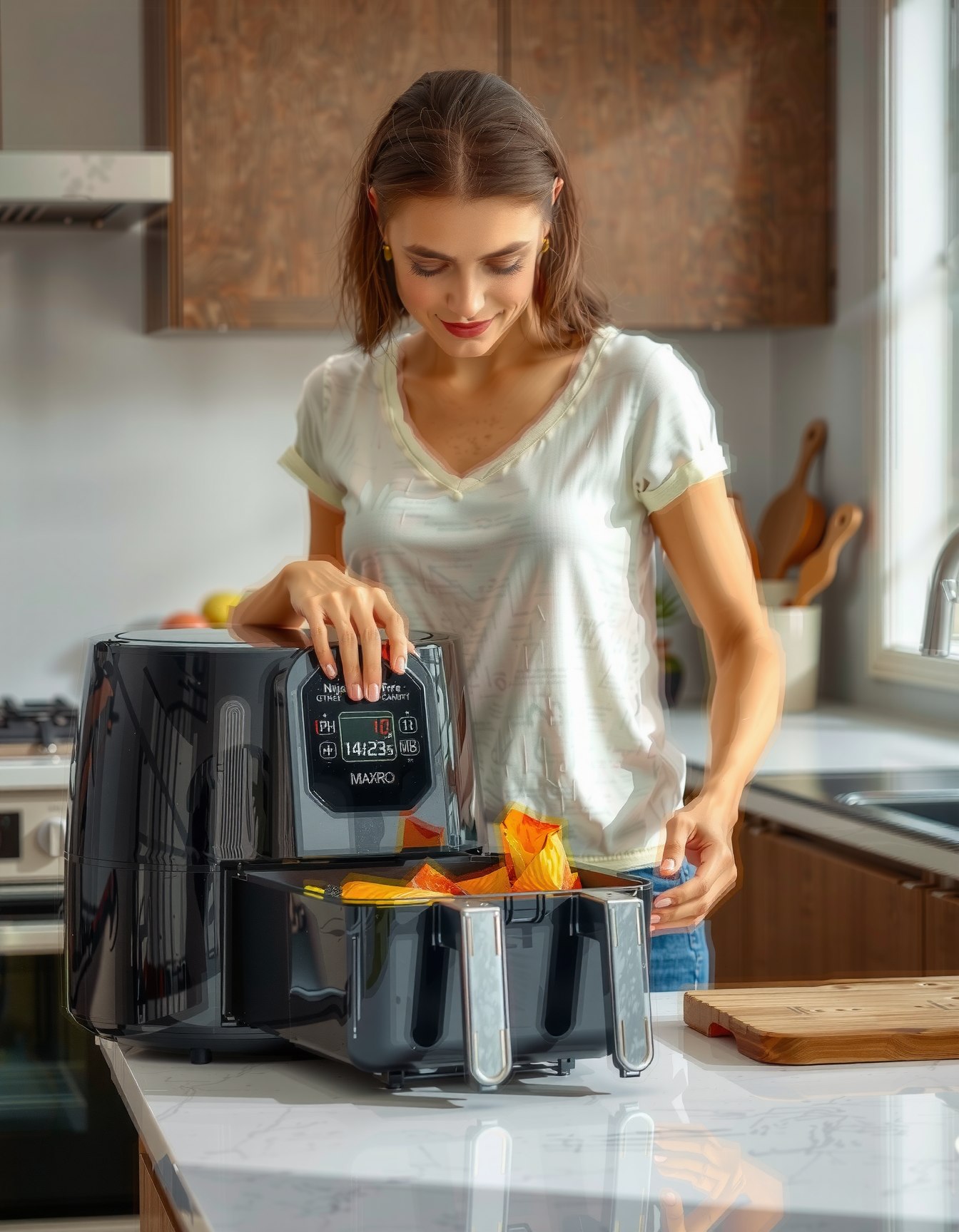 Ninja Air Fryer MAX Pro 6.2L — lifestyle photo showing Ninja Air Fryer MAX in use