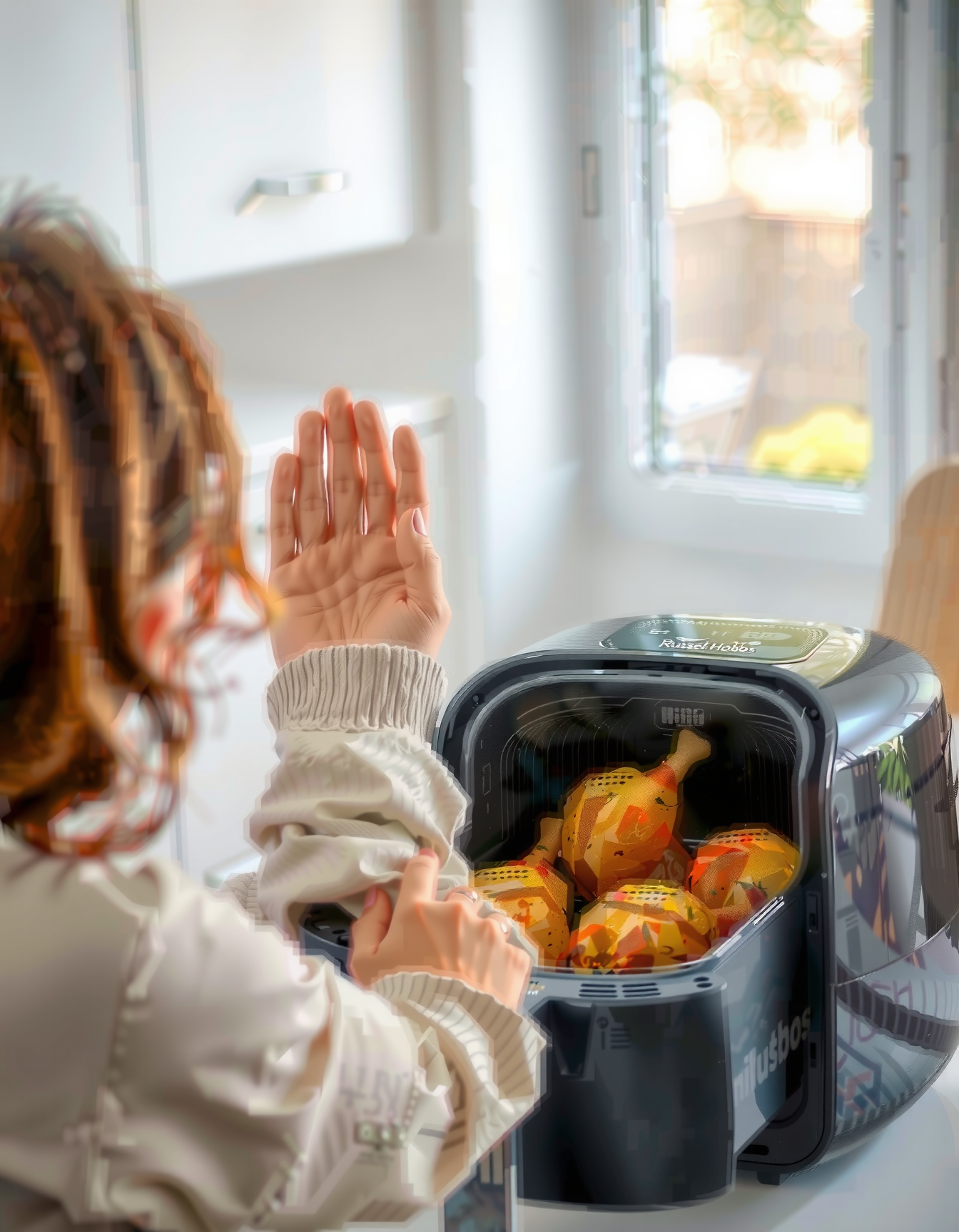 best large air fryer for family — lifestyle photo showing Russell Hobbs XXL Family in use