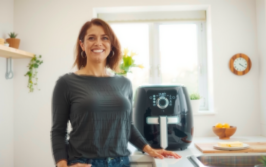Duronic AF14 WG air fryer — lifestyle photo showing Duronic Air Fryer with in use
