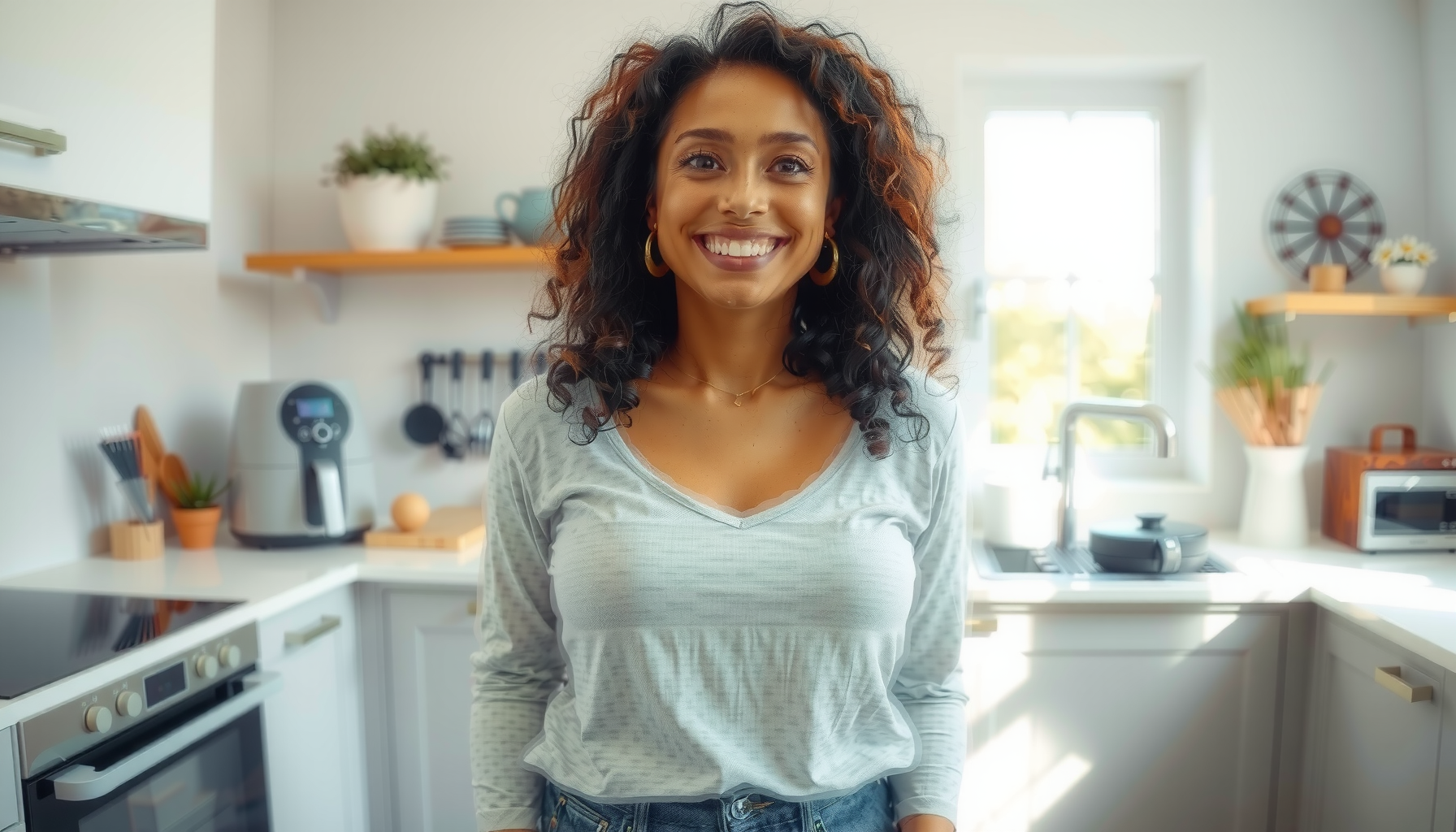 best air fryer 6 liter — lifestyle photo showing Cosori Air Fryer TurboBlaze in use