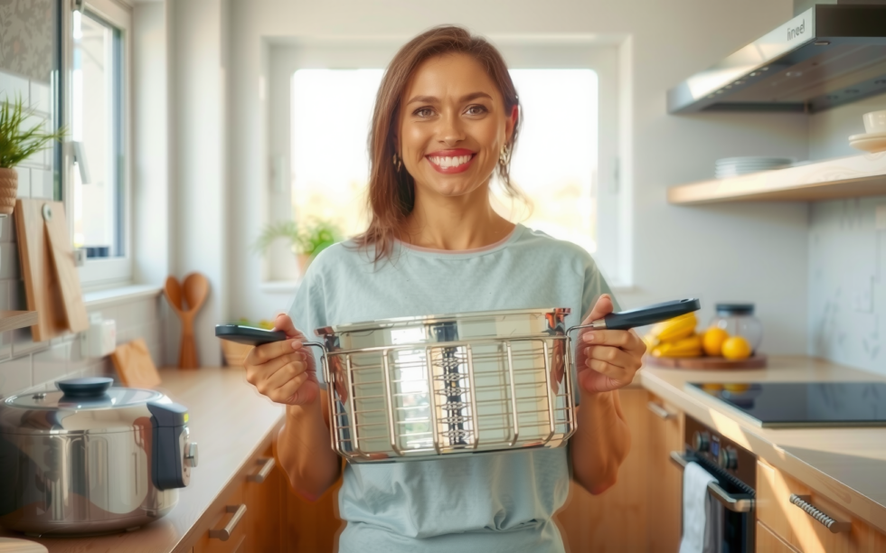 Breville Halo Flexi Air Fryer — lifestyle photo showing Breville Halo Flexi Air in use