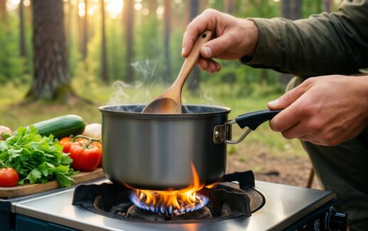 camping cookware mess kit — illustrative AI-generated lifestyle image