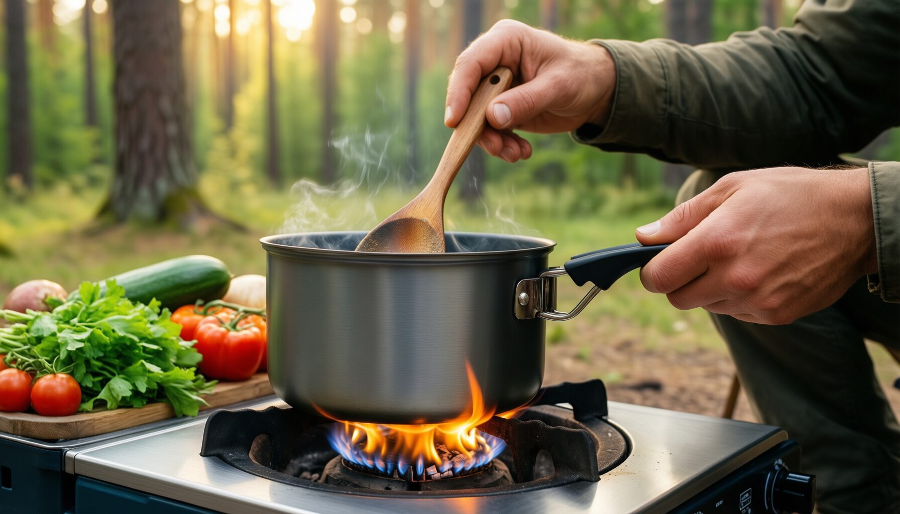 camping cookware mess kit — illustrative AI-generated lifestyle image