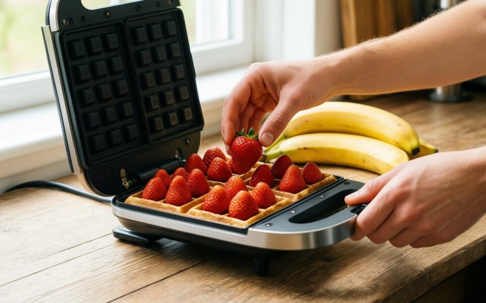belgian waffle maker — illustrative AI-generated lifestyle image