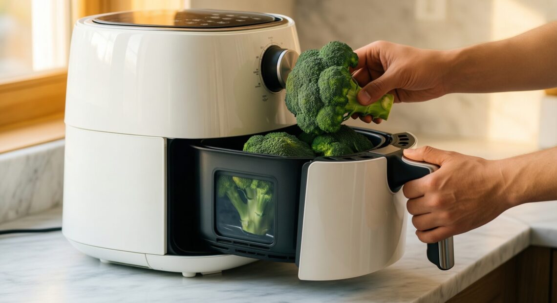 amazon basics air fryer with window — illustrative AI-generated lifestyle image