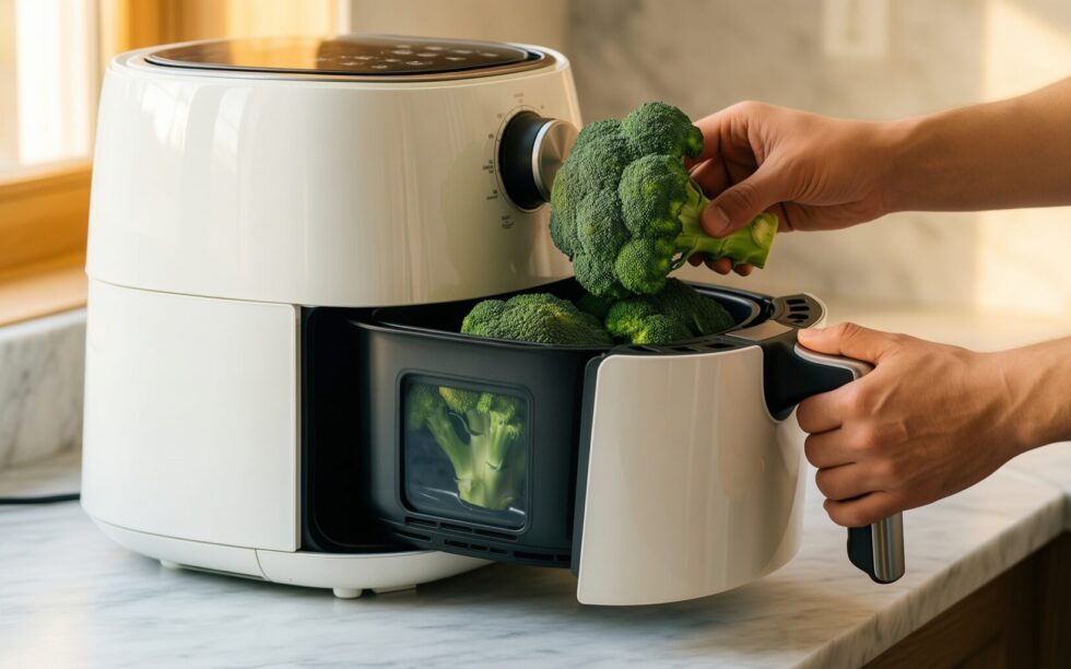 amazon basics air fryer with window — illustrative AI-generated lifestyle image