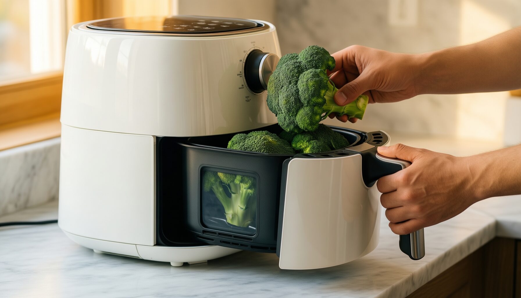 amazon basics air fryer with window — illustrative AI-generated lifestyle image