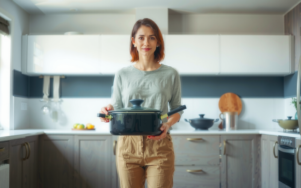 best nonstick cookware set — lifestyle photo showing CAROTE 25-Piece Ceramic Cookware in use