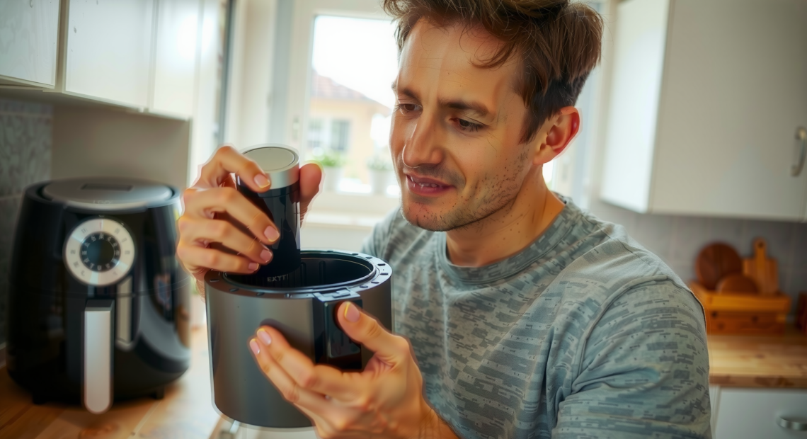 Philips Airfryer 3000 Series Dual Basket — lifestyle photo showing Philips Airfryer 3000 Series in use