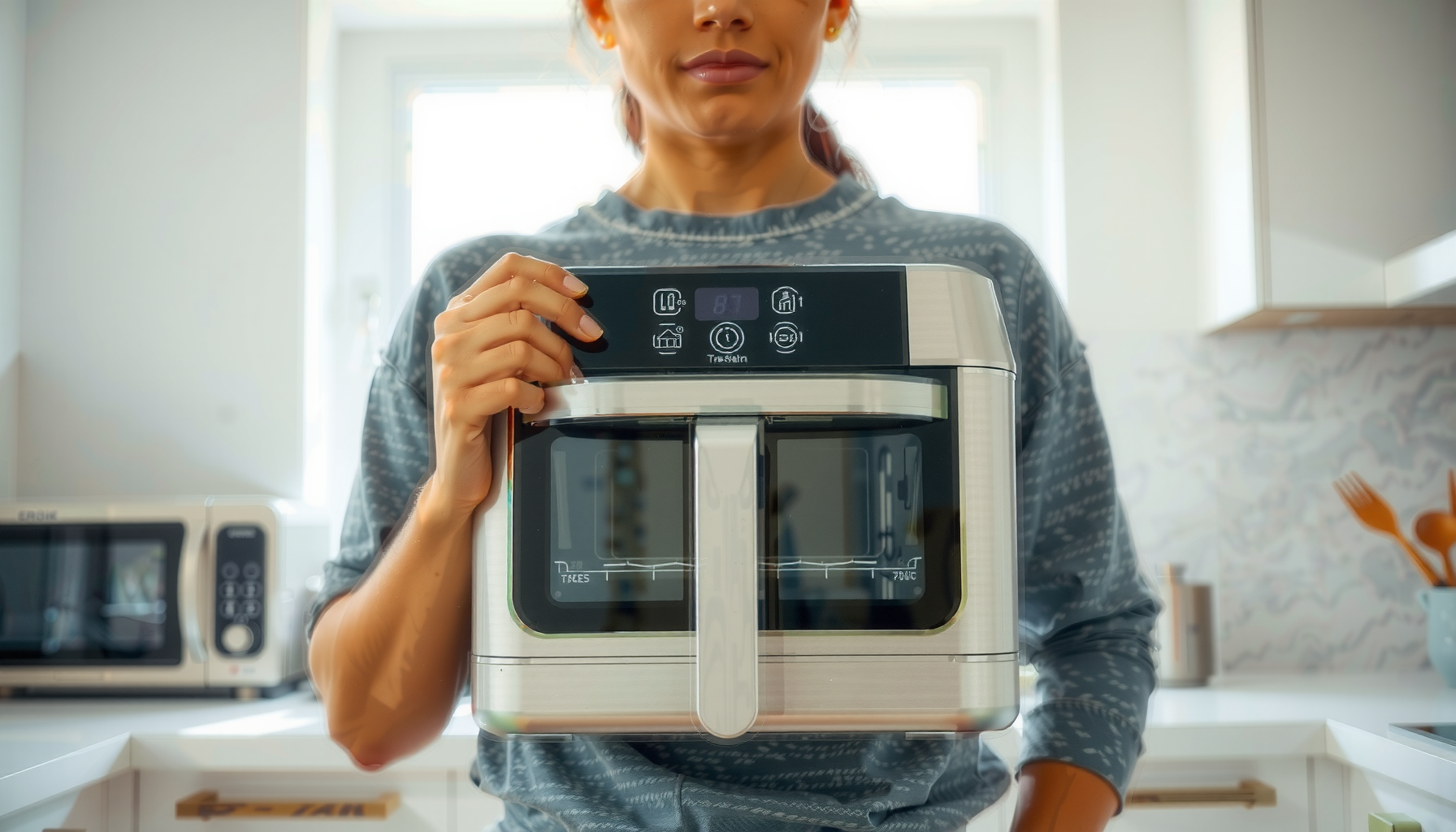 best large air fryer oven — lifestyle photo showing Bridge Pro 30 Litre in use