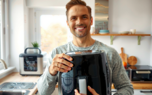 Tefal Easy Fry Dual Zone air — lifestyle photo showing Tefal Easy Fry Dual in use