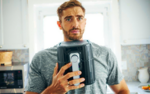 Proscenic T21 air fryer — lifestyle photo showing Proscenic T21 Air Fryer, in use