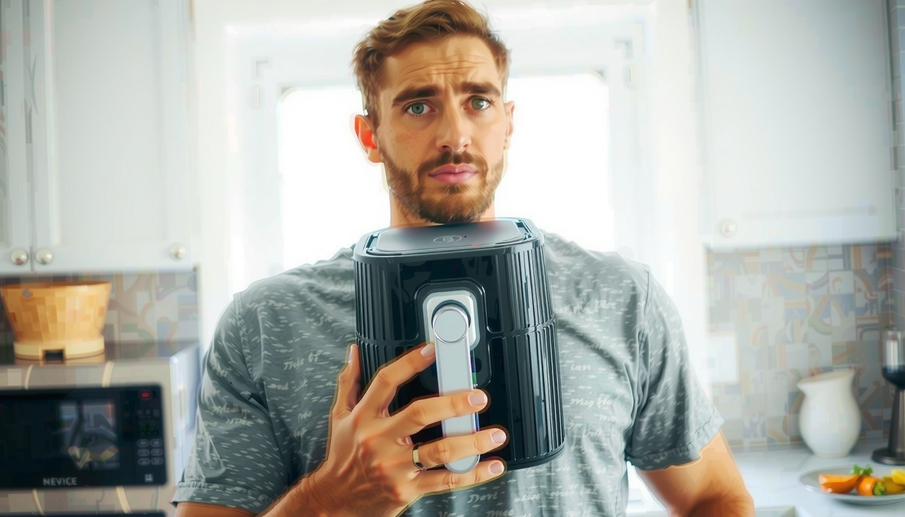Proscenic T21 air fryer — lifestyle photo showing Proscenic T21 Air Fryer, in use