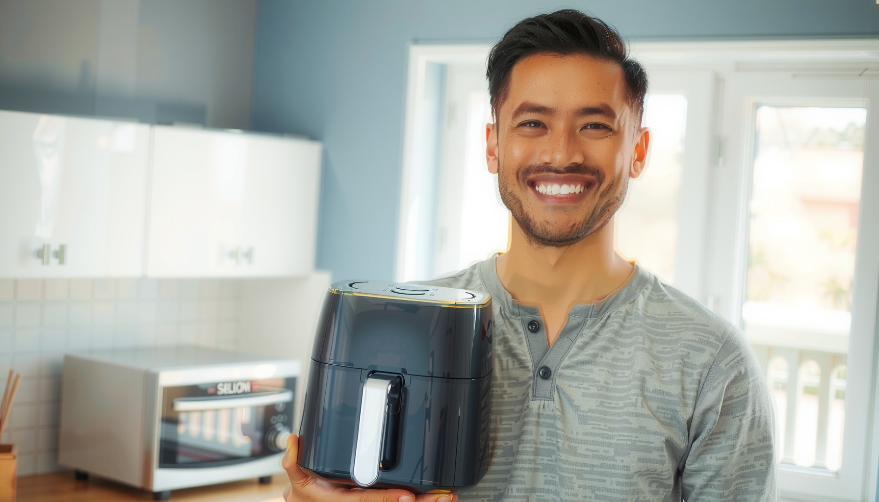 COSORI Air Fryer Lite 4 Quart — lifestyle photo showing COSORI Air Fryer Lite in use