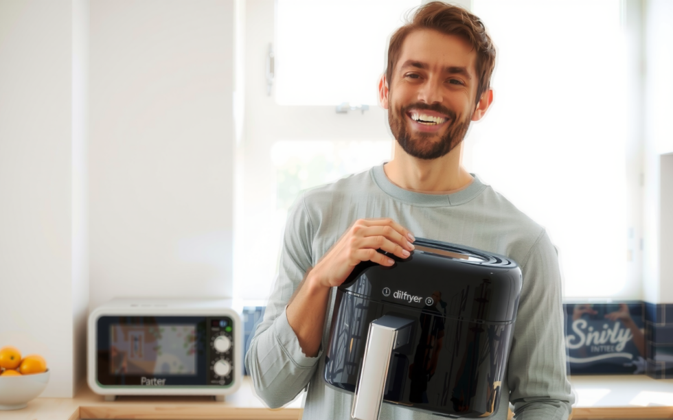 Tefal ActiFry Genius XL review — lifestyle photo showing Tefal ActiFry Genius XL in use