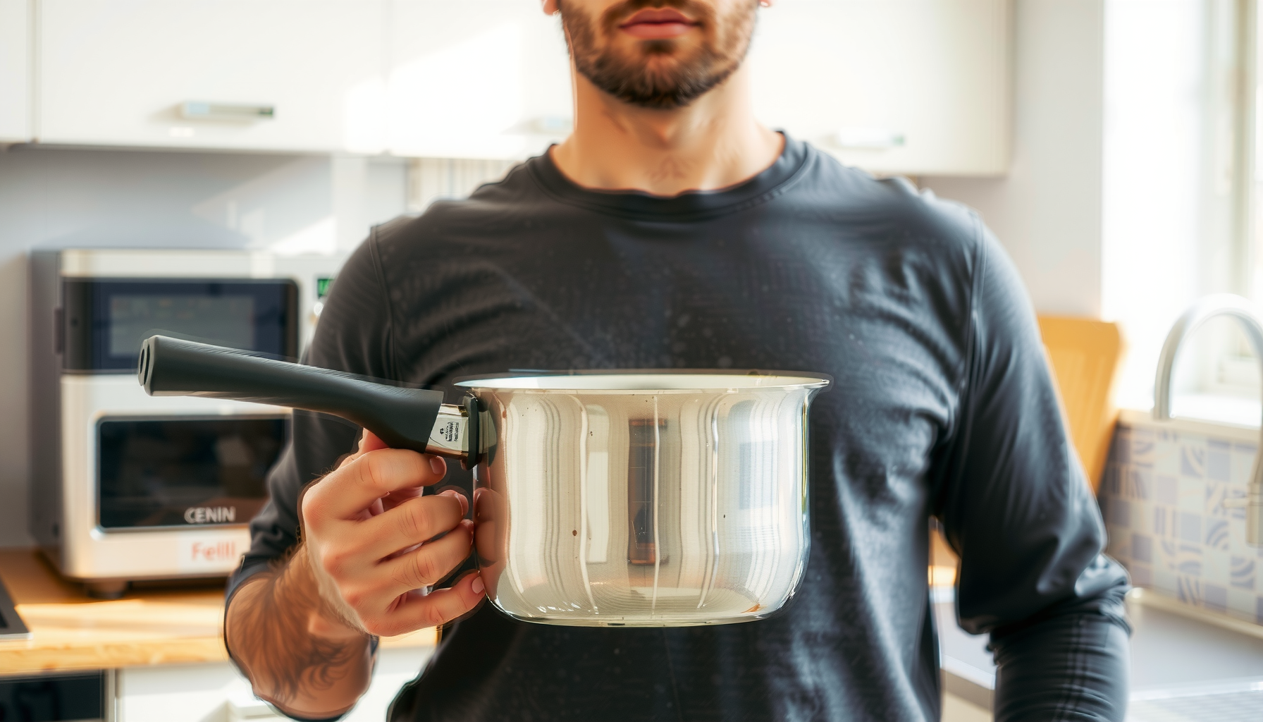 circulon steelshield saucepan set — lifestyle photo showing Circulon SteelShield C Series in use