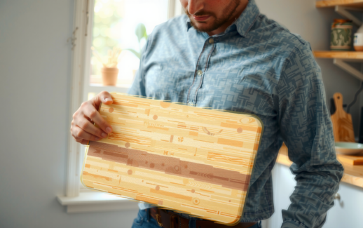 bamboo chopping board set — lifestyle photo showing Bamboo Chopping Board 3 in use