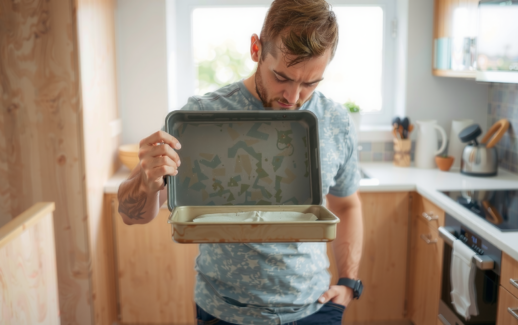 non-stick baking tray set — lifestyle photo showing Set of 8 Non-Stick in use