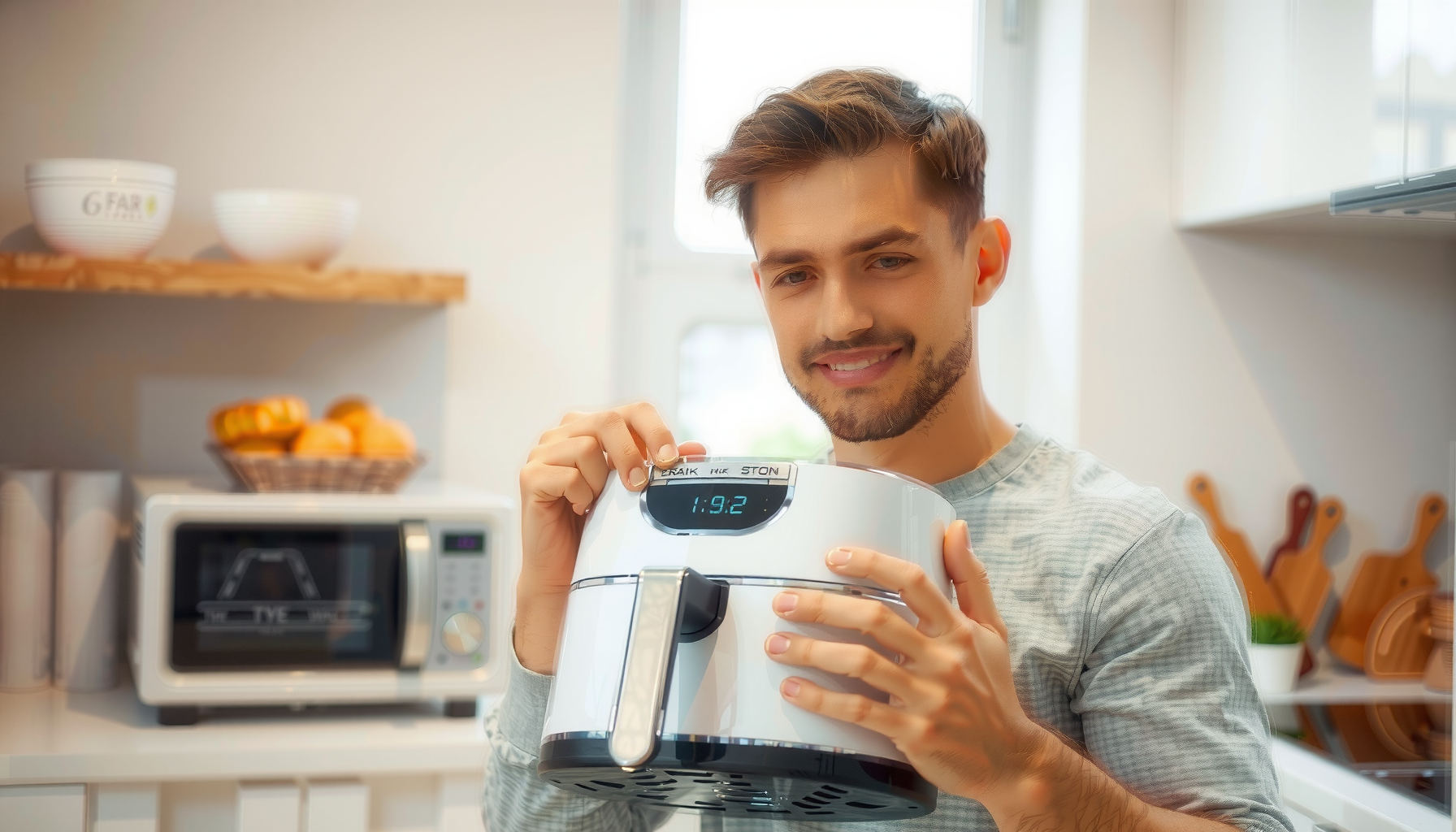 Russell Hobbs SatisFry Dual Air Fryer β lifestyle photo showing Russell Hobbs SatisFry Dual in use