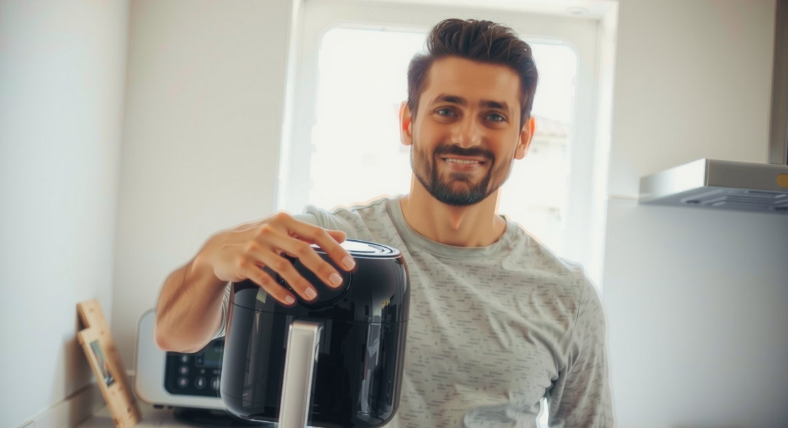 instant vortex air fryer uk — lifestyle photo showing Instant Vortex Digital Single in use