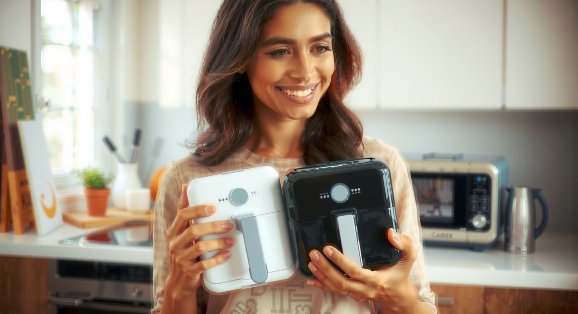 Aigostar Hayden X air fryer — lifestyle photo showing Aigostar Hayden X 4L in use