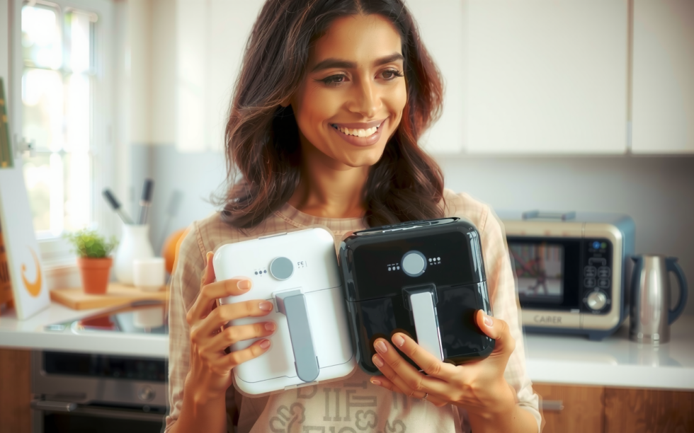 Aigostar Hayden X air fryer — lifestyle photo showing Aigostar Hayden X 4L in use
