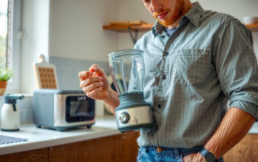 Ninja BN495UK blender review — lifestyle photo showing Ninja Blender with Auto-iQ in use