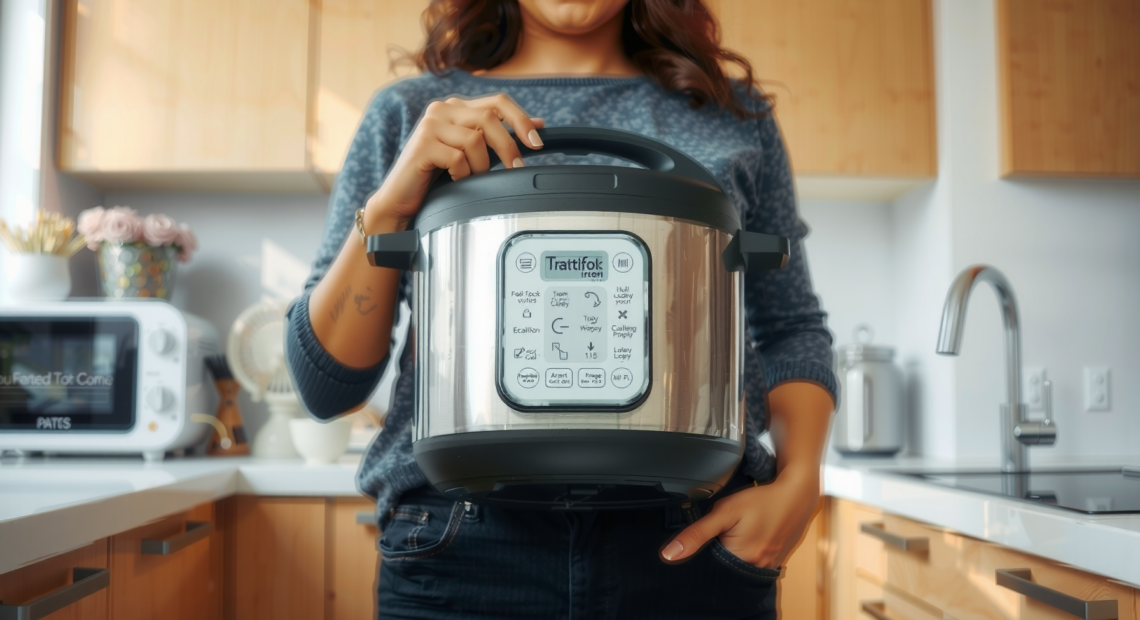 instant pot duo uk — lifestyle photo showing Instant Pot Duo 7-in-1 in use