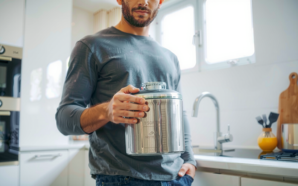 best ice cream maker uk — lifestyle photo showing Cuisinart Deluxe Ice Cream in use
