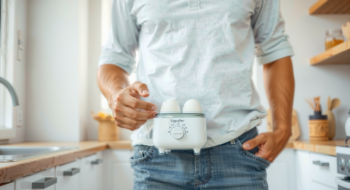 Salter EK2783 electric egg cooker review — lifestyle photo showing Salter EK2783 Electric Multi in use