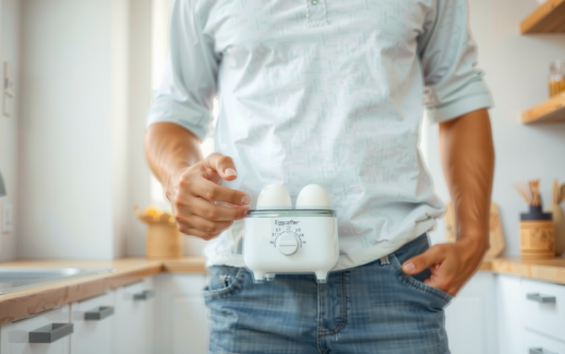 Salter EK2783 electric egg cooker review — lifestyle photo showing Salter EK2783 Electric Multi in use