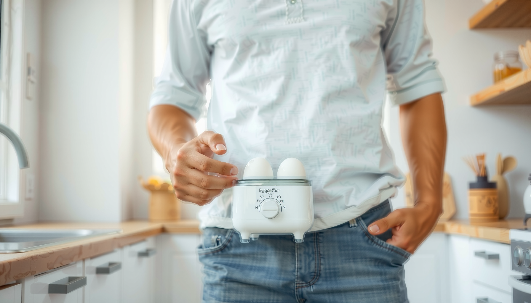 Salter EK2783 electric egg cooker review β lifestyle photo showing Salter EK2783 Electric Multi in use