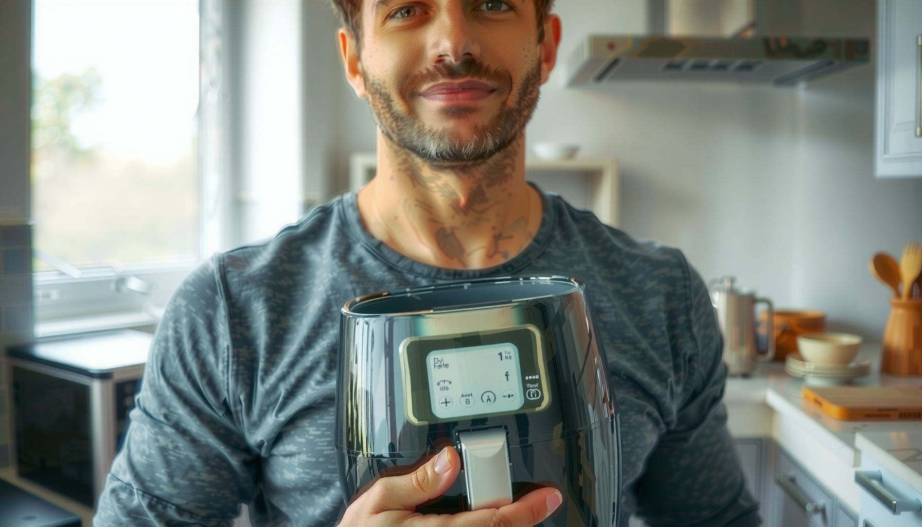 Ninja CRISPi portable air fryer UK — lifestyle photo showing Ninja CRISPi Portable Air in use