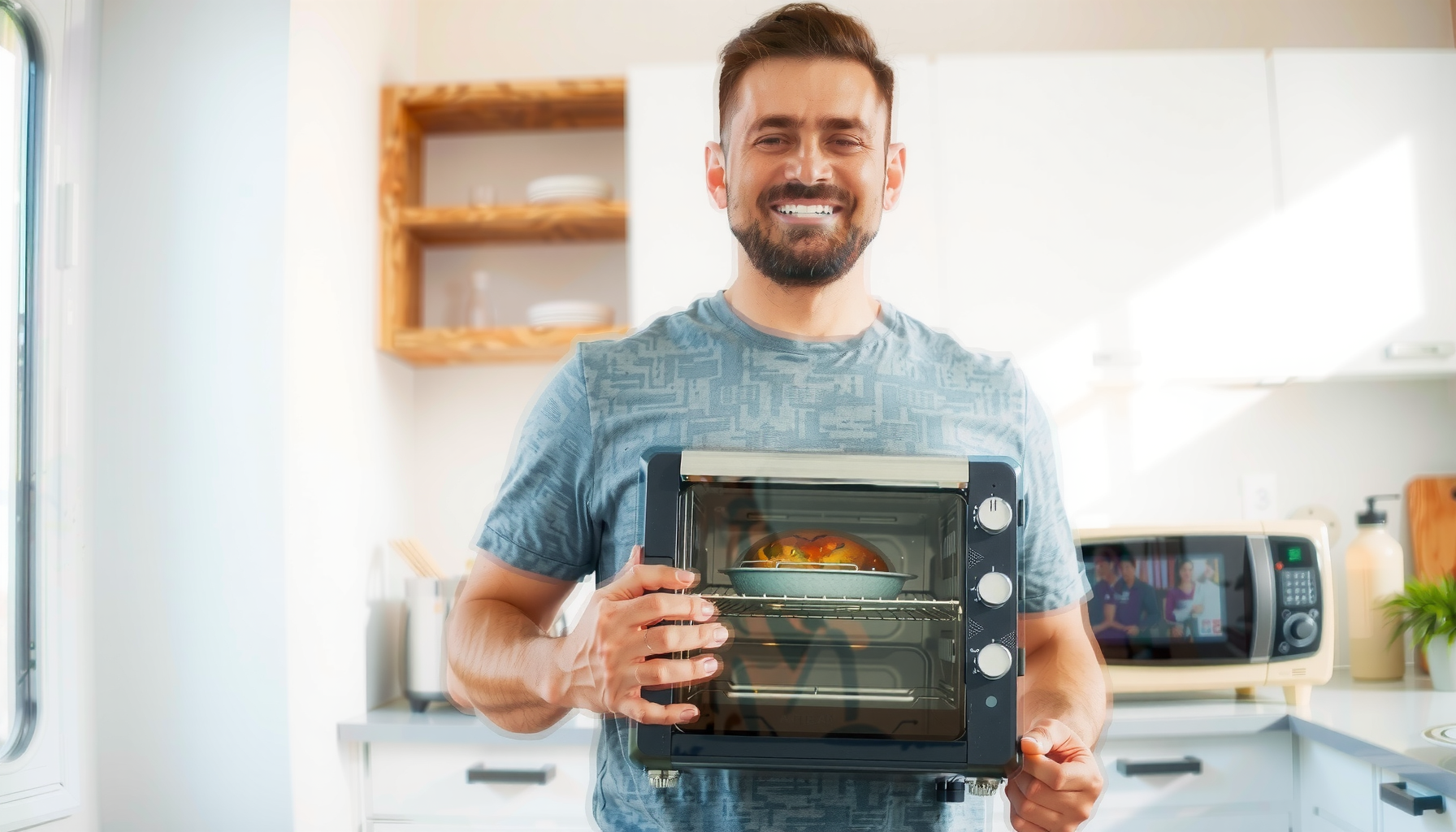 Chefman 5-in-1 Air Fryer Oven UK — lifestyle photo showing Chefman 5-in-1 Air Fryer in use