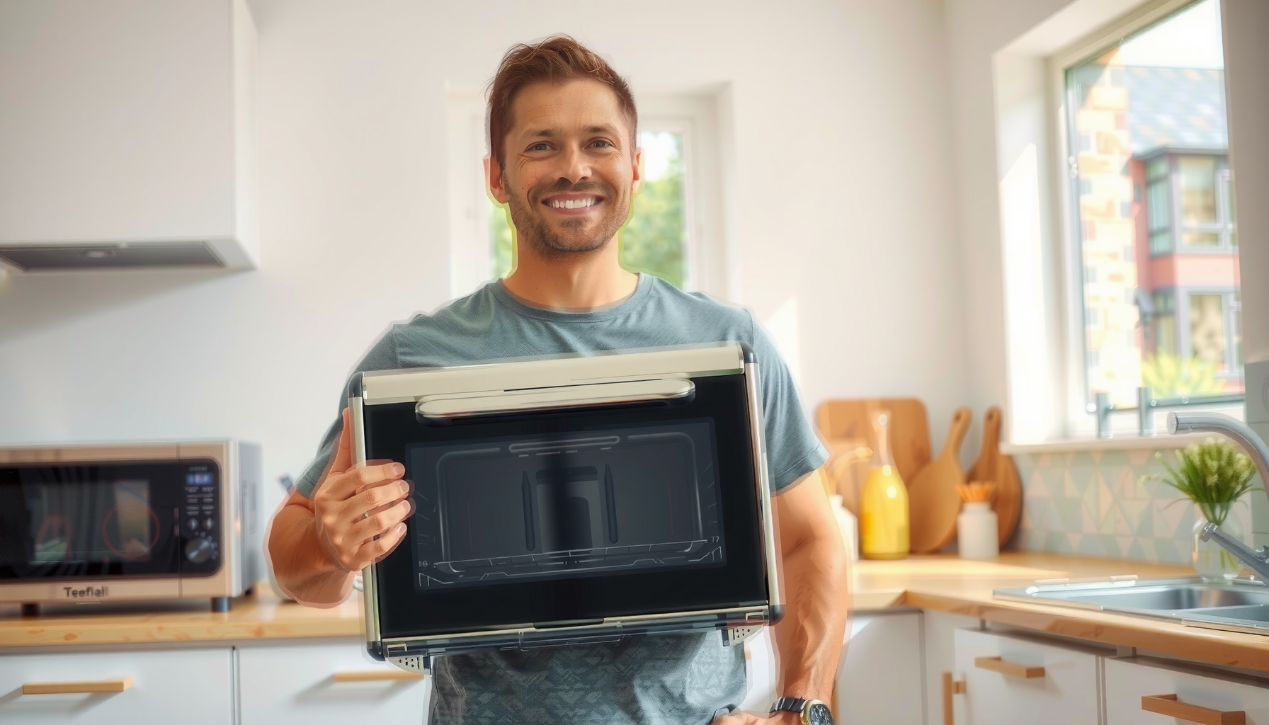 Bridge Pro WiFi Air Fryer Oven — lifestyle photo showing Bridge Pro WiFi Air in use