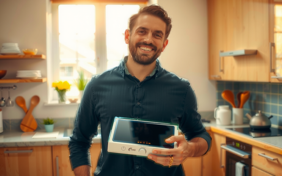 portable induction hob — lifestyle photo showing Judge Portable Electric Induction in use