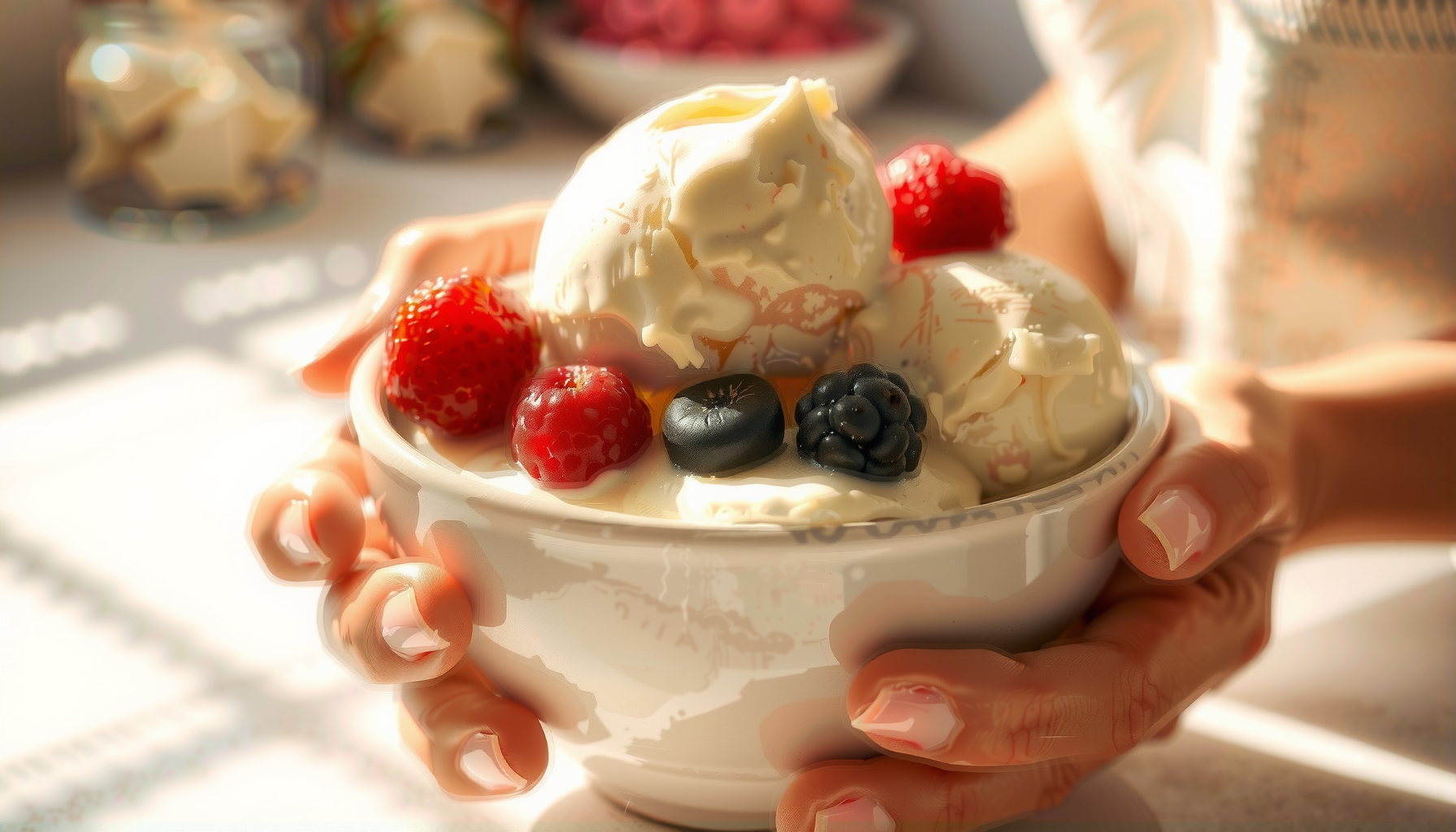 Cuisinart ICE30BCU ice cream maker — lifestyle photo showing Cuisinart Deluxe Ice Cream in use