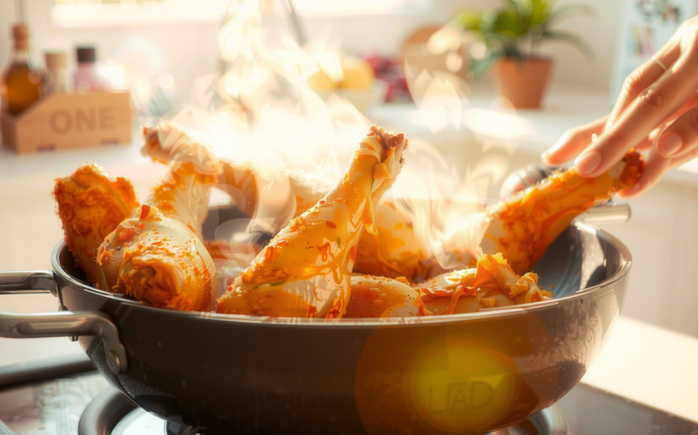 Amazon Basics 6 litre air fryer — lifestyle photo showing Amazon Basics 6 litre in use