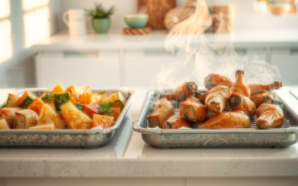 dual basket air fryer — lifestyle photo showing Rich Taste 9L Dual in use