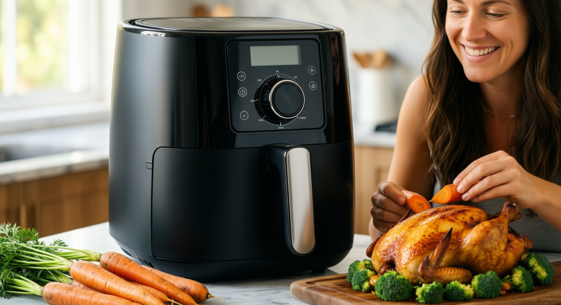 Tefal Easy Fry Mega 7.5L air — illustrative AI-generated lifestyle image