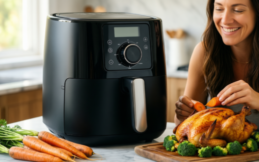 Tefal Easy Fry Mega 7.5L air — illustrative AI-generated lifestyle image