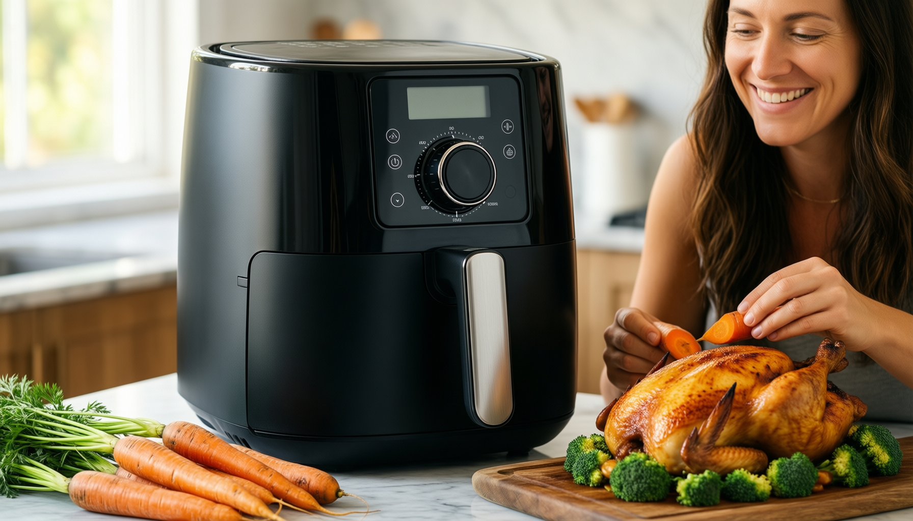Tefal Easy Fry Mega 7.5L air — illustrative AI-generated lifestyle image