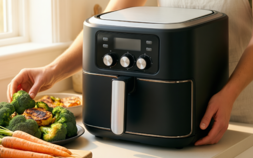 Tefal Easy Fry Dual Zone air — illustrative AI-generated lifestyle image