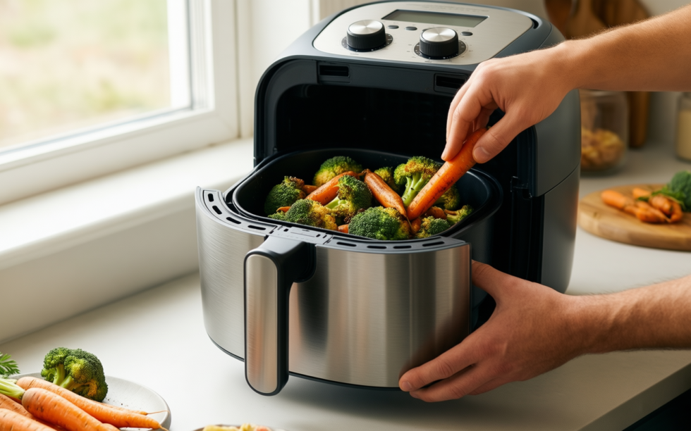 amazon basics 6 litre air fryer — illustrative AI-generated lifestyle image
