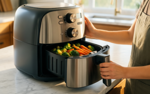 amazon basics air fryer with window — illustrative AI-generated lifestyle image