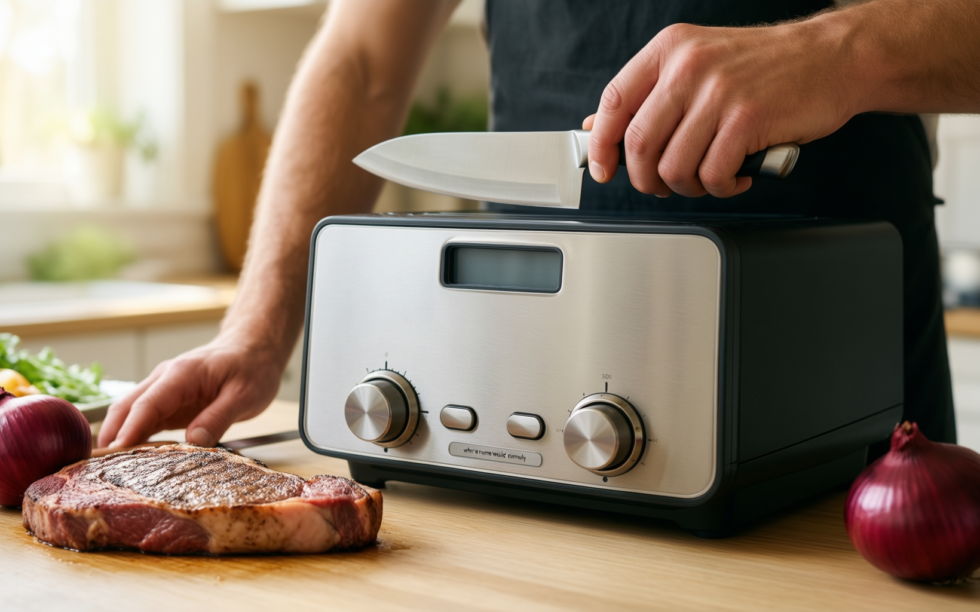 amazon basics knife set review — illustrative AI-generated lifestyle image