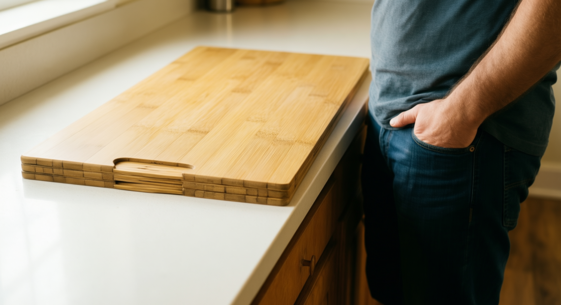 bamboo chopping board set review — illustrative AI-generated lifestyle image