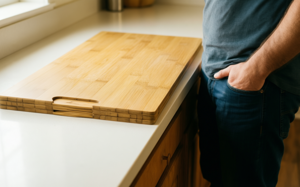 bamboo chopping board set review — illustrative AI-generated lifestyle image