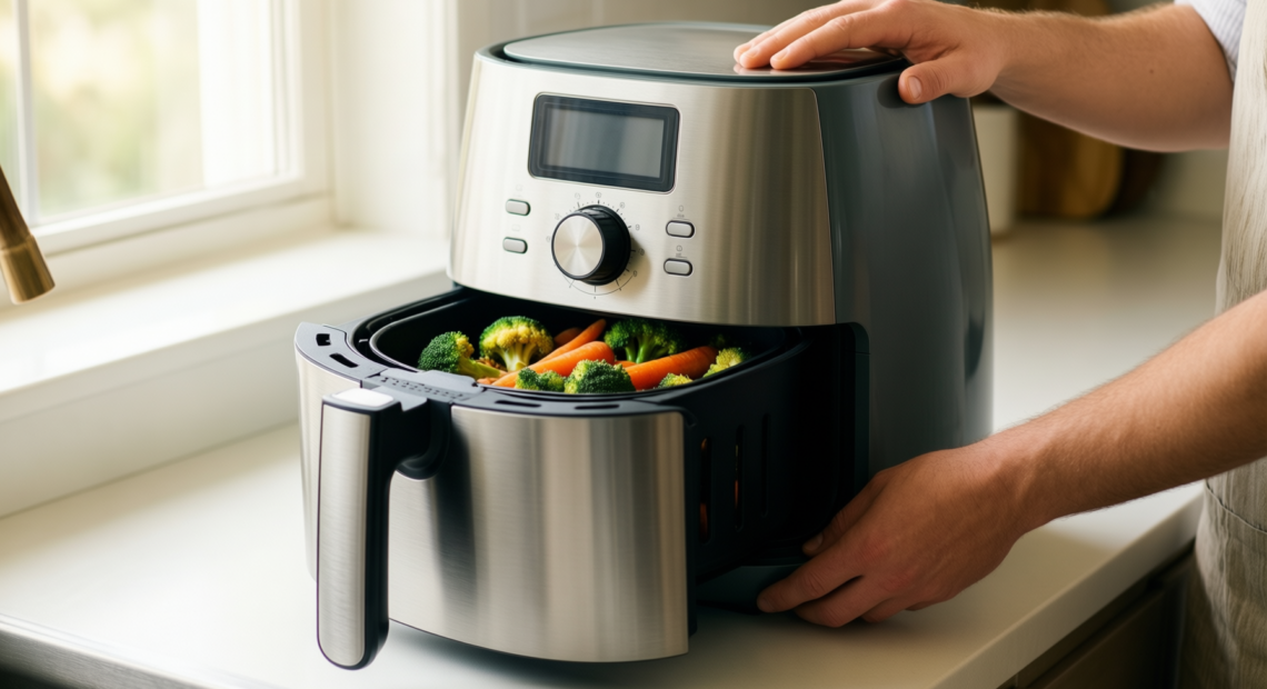beko expertfry frl5387b air fryer review — illustrative AI-generated lifestyle image